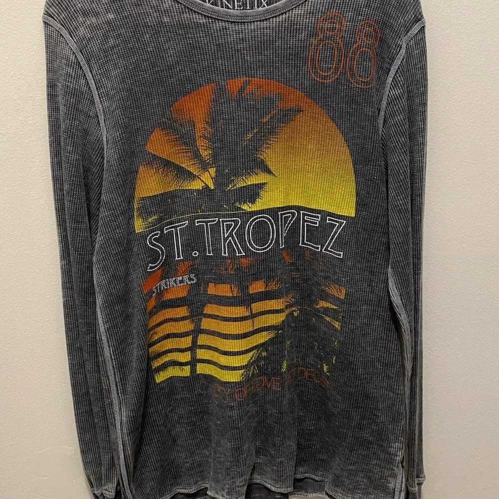 kinetix men’s long sleeve tee base color gray xl - Picture 2 of 12